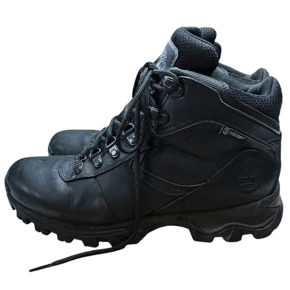 Timberland Men's Mt. Maddsen Hiking Waterproof Boots - Black Leather - Size 9